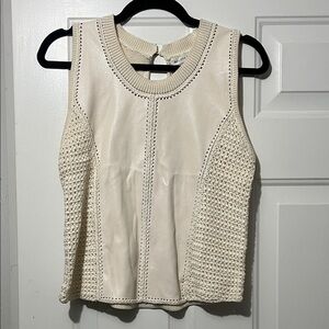 Elegant Cream Sleeveless Top